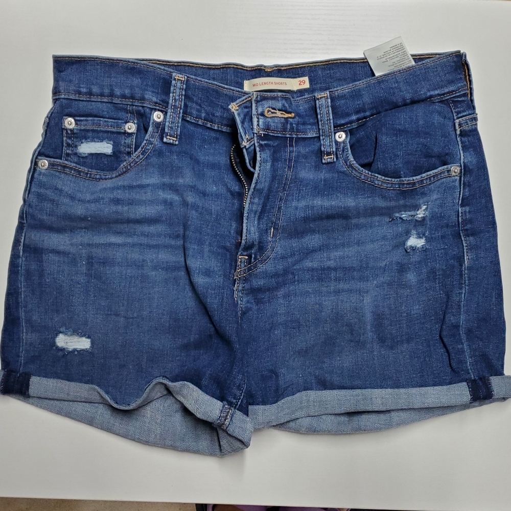 Levi denim mid length shorts size 29 waist women's